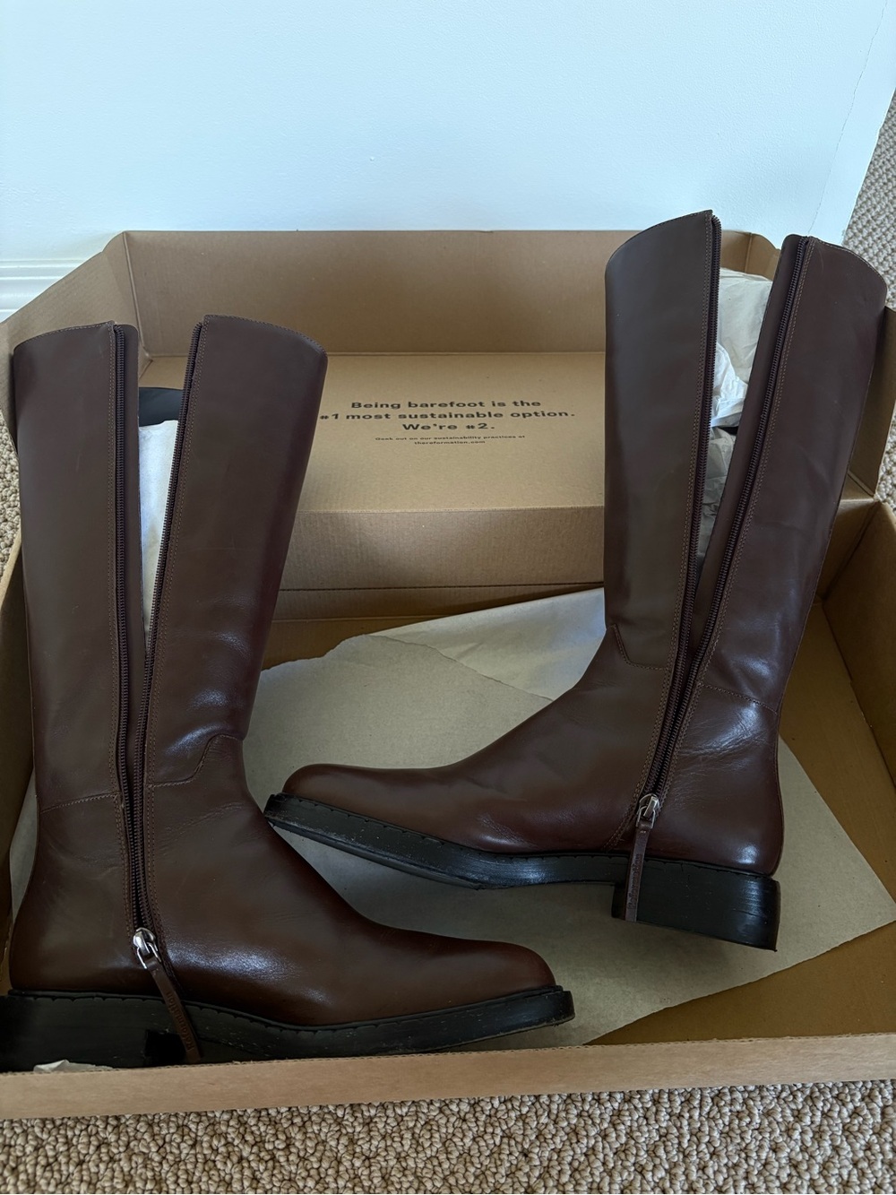 Reformation Nancy Knee High Riding Boot Espresso Brown Leather | 9 US, 39.5 EU - Picture 14 of 16